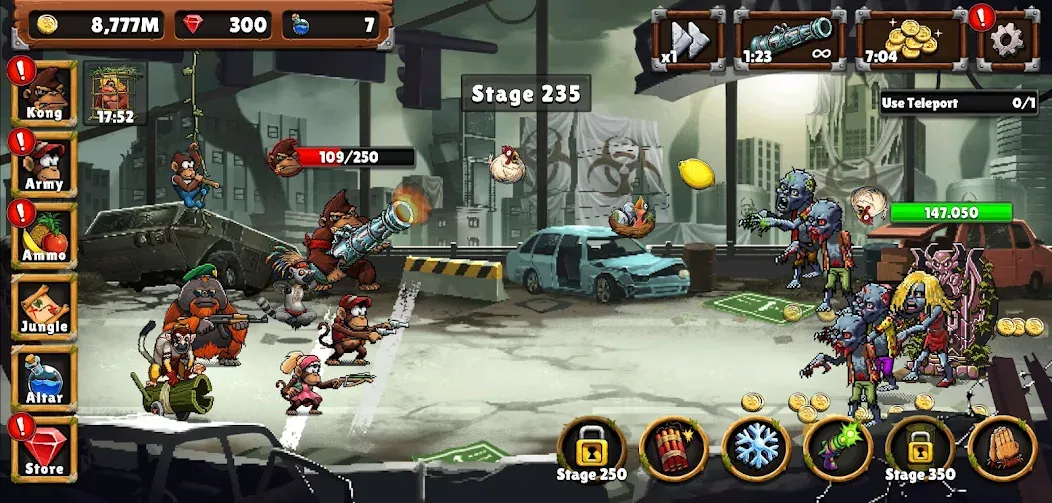 Apes vs. Zombies [MOD: безлимитные ресурсы и усиленные обезьяны] Screenshot 3