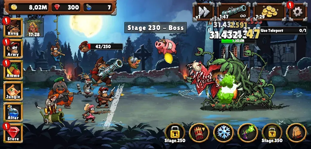Apes vs. Zombies [MOD: безлимитные ресурсы и усиленные обезьяны] Screenshot 4