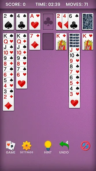 Klondike Solitaire [MOD: безлимитные подсказки и отмены ходов] Screenshot 3