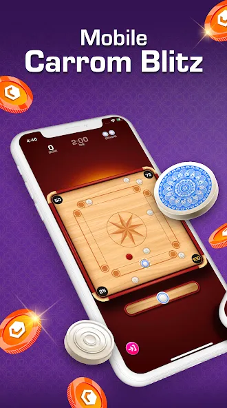 Carrom Blitz: Win Rewards [MOD: безлимитные награды и монеты] Screenshot 1