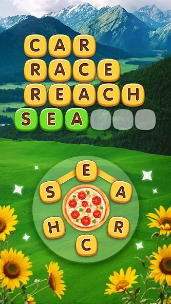Word Pizza - Word Games [MOD: безлимитные подсказки и монеты] Screenshot 1