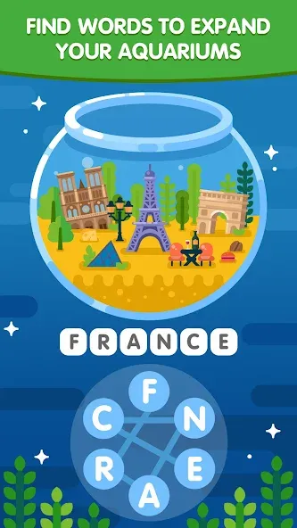 Word Search Sea: Word Puzzle [MOD: безлимитные подсказки и открыты уровни] Screenshot 2