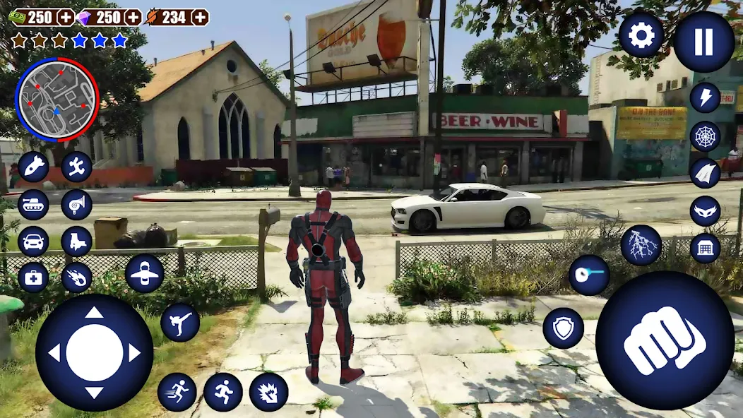 Miami Rope Hero Spider Game [MOD: безлимитные деньги и оружие] Screenshot 1