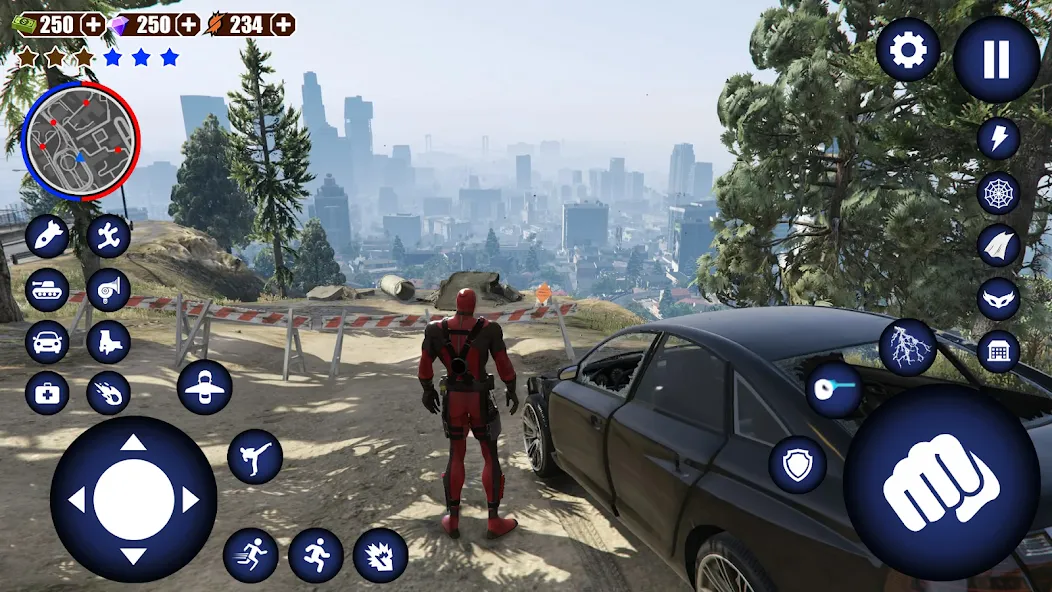 Miami Rope Hero Spider Game [MOD: безлимитные деньги и оружие] Screenshot 3