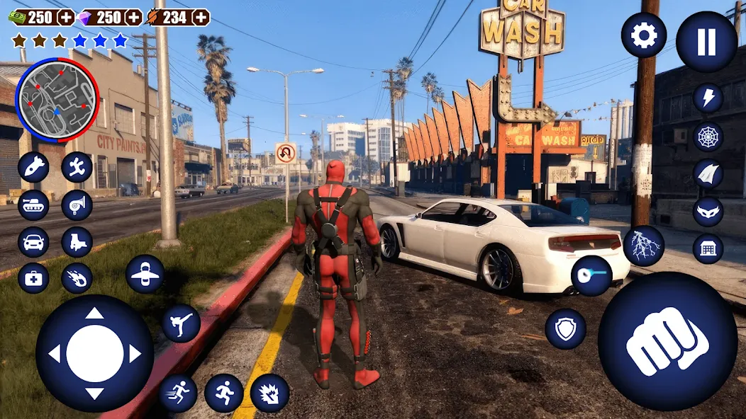 Miami Rope Hero Spider Game [MOD: безлимитные деньги и оружие] Screenshot 5