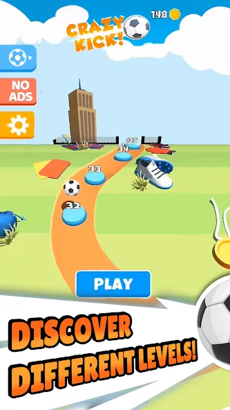 Crazy Kick! Fun Football game [MOD: безлимитные деньги и все голы] Screenshot 5