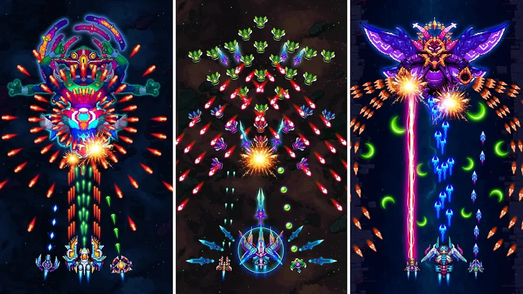 Galaxiga Arcade Shooting Game [MOD: безлимитные монеты и все корабли] Screenshot 5