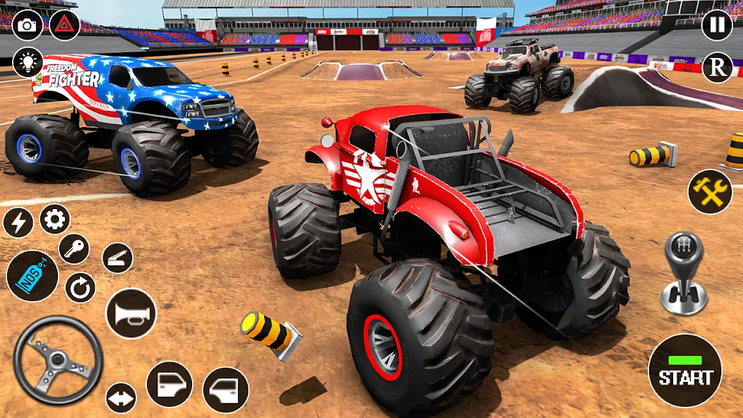 Fearless US Monster Truck Game [MOD: безлимитные деньги и все машины] Screenshot 5