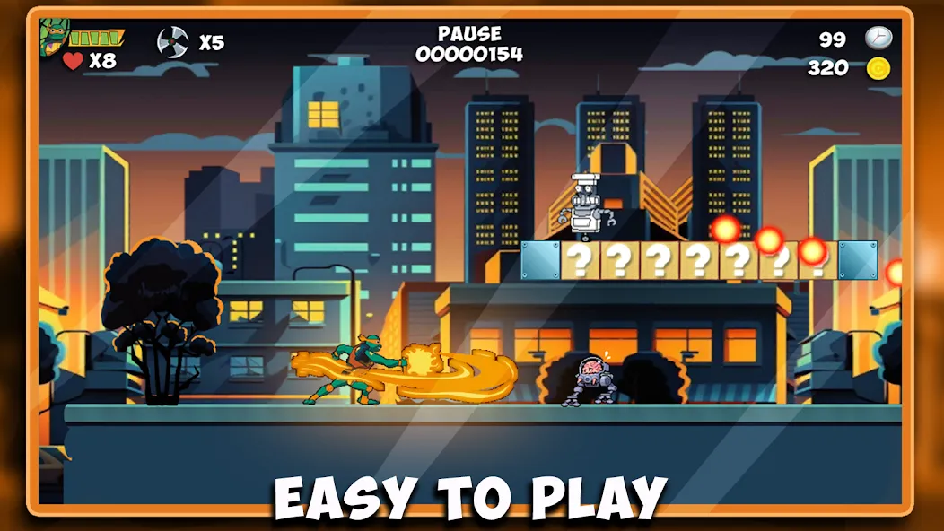 The turtle adventur ninja hero [MOD: без рекламы и открыты все уровни] Screenshot 2