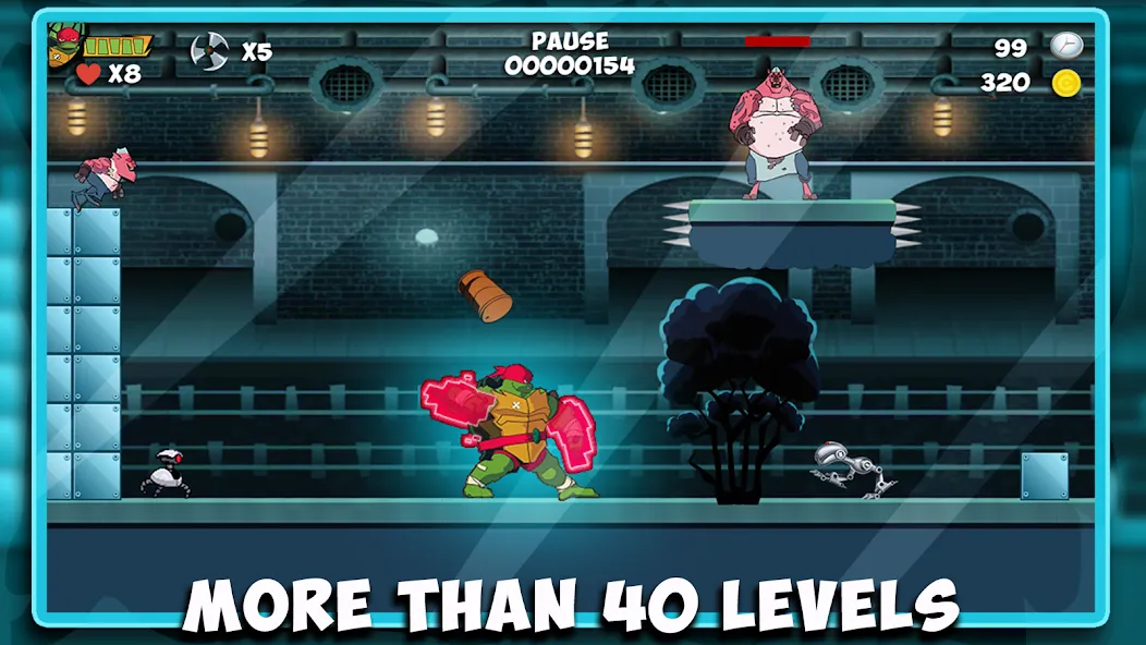 The turtle adventur ninja hero [MOD: без рекламы и открыты все уровни] Screenshot 3