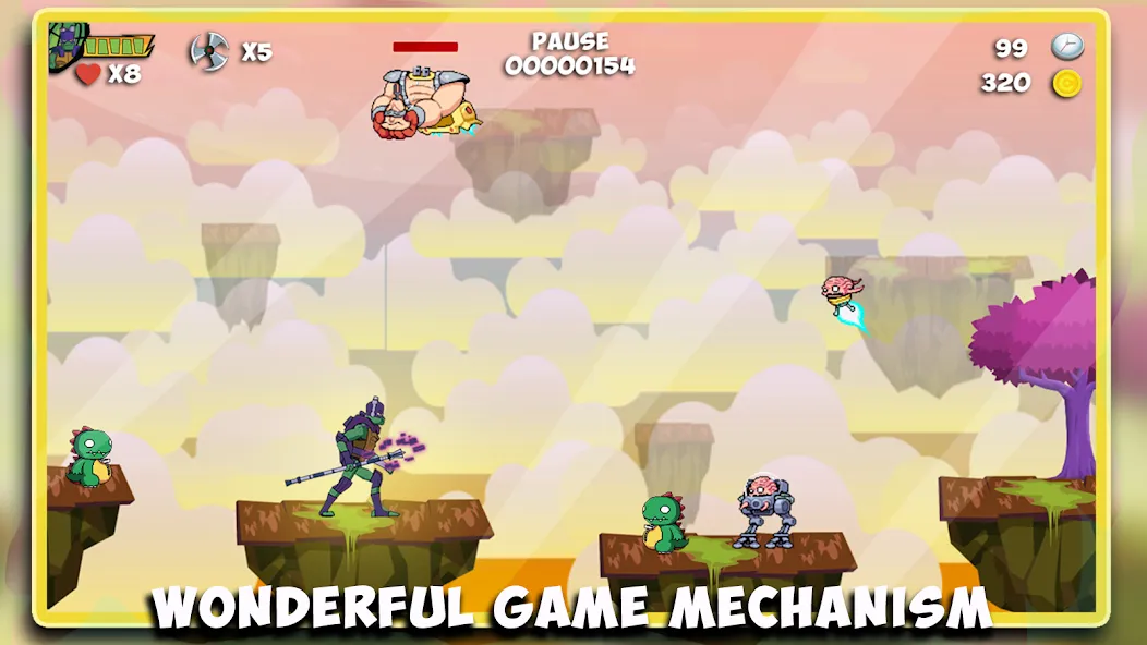 The turtle adventur ninja hero [MOD: без рекламы и открыты все уровни] Screenshot 4