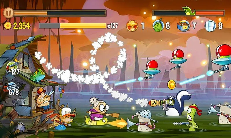 Swamp Attack [MOD: безлимитные монеты и усиленное оружие] Screenshot 3