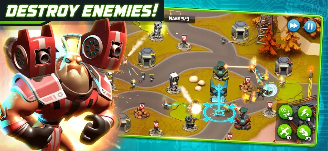 Alien Creeps - Tower Defense [MOD: безлимитные деньги и все уровни открыты] Screenshot 2