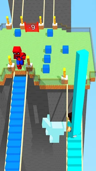 Craft Bridge Race [MOD: безлимитные ресурсы и быстрый бег] Screenshot 1