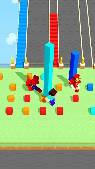 Craft Bridge Race [MOD: безлимитные ресурсы и быстрый бег] Screenshot 2