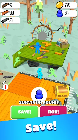 Zombie Raft [MOD: много денег и ресурсов] Screenshot 4