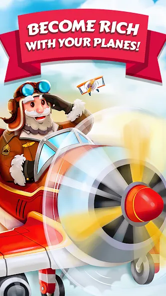 Merge Planes Idle Plane Game [MOD: безлимитные деньги и самолеты] Screenshot 3