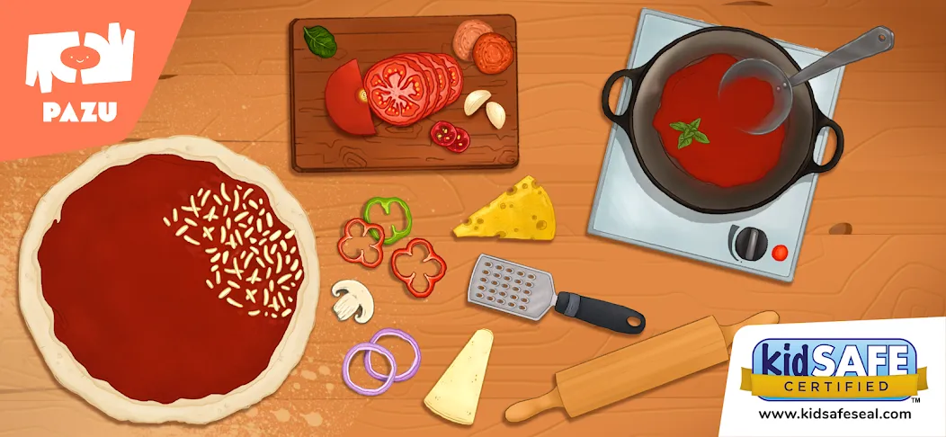 Pizza maker cooking games [MOD: безлимитные деньги и все ингредиенты] Screenshot 1