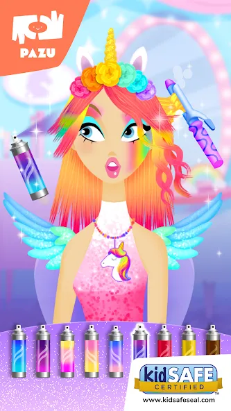 Girls Hair Salon Unicorn [MOD: разблокированы все прически и аксессуары] Screenshot 1