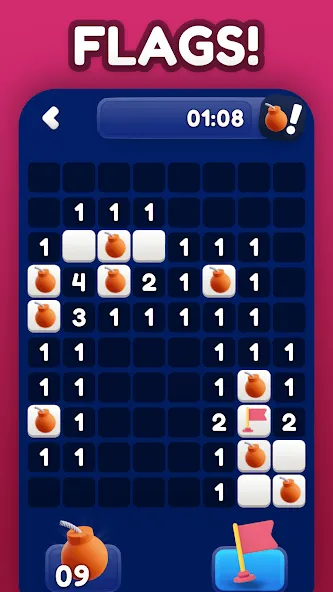 Minesweeper Bomb Mines Game [MOD: без рекламы и бесконечные подсказки] Screenshot 4