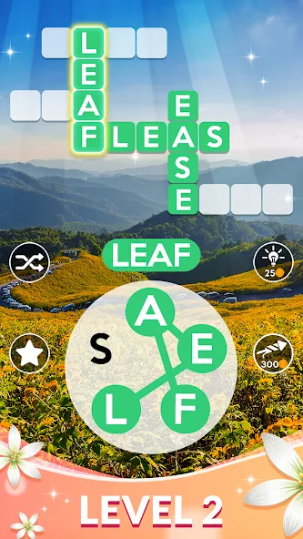 Wordscapes [MOD: безлимитные подсказки и открыты все уровни] Screenshot 2
