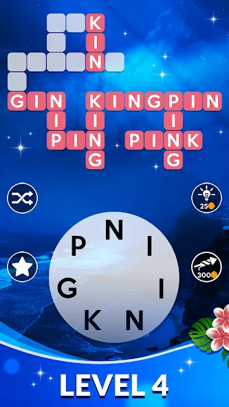 Wordscapes [MOD: безлимитные подсказки и открыты все уровни] Screenshot 4
