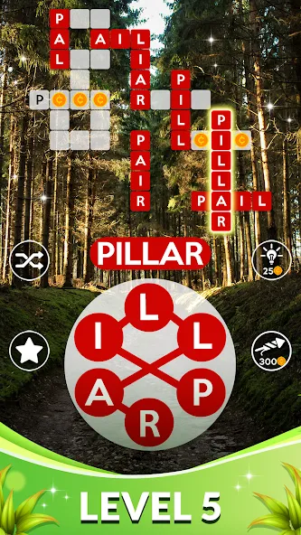 Wordscapes [MOD: безлимитные подсказки и открыты все уровни] Screenshot 5