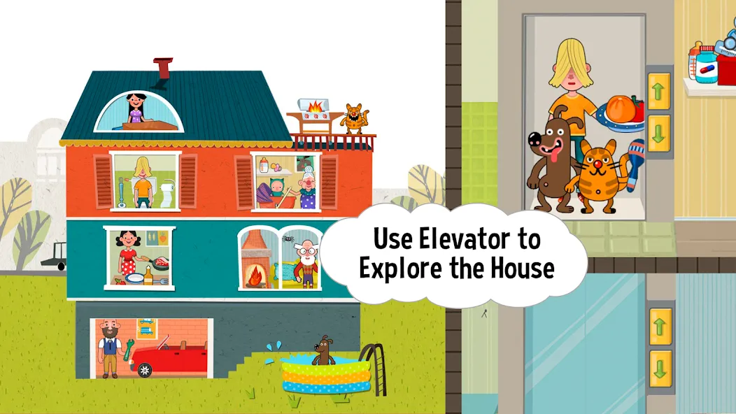 Pepi House: Happy Family [MOD: открыты все комнаты и персонажи] Screenshot 1