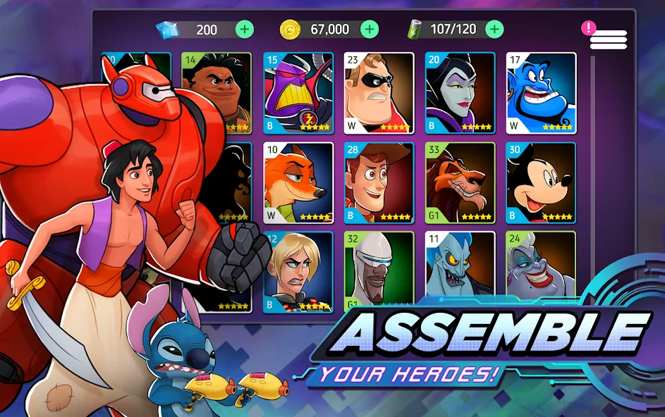 Disney Heroes: Battle Mode [MOD: безлимитные ресурсы и усиленные герои] Screenshot 3
