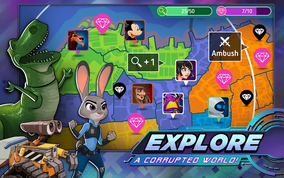 Disney Heroes: Battle Mode [MOD: безлимитные ресурсы и усиленные герои] Screenshot 5