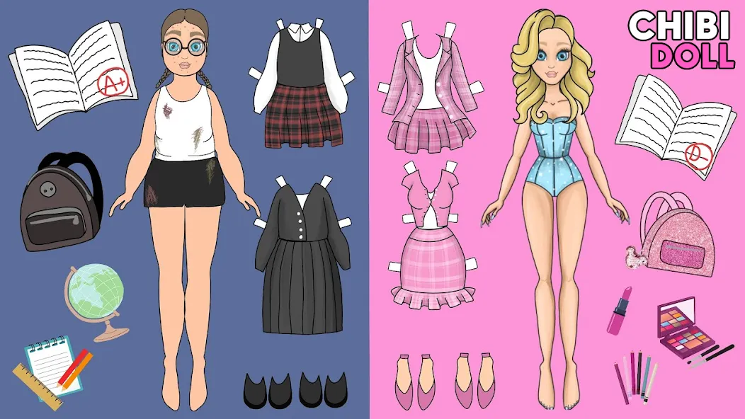 Chibi Dolls Dress Up Games [MOD: все наряды и аксессуары открыты] Screenshot 4