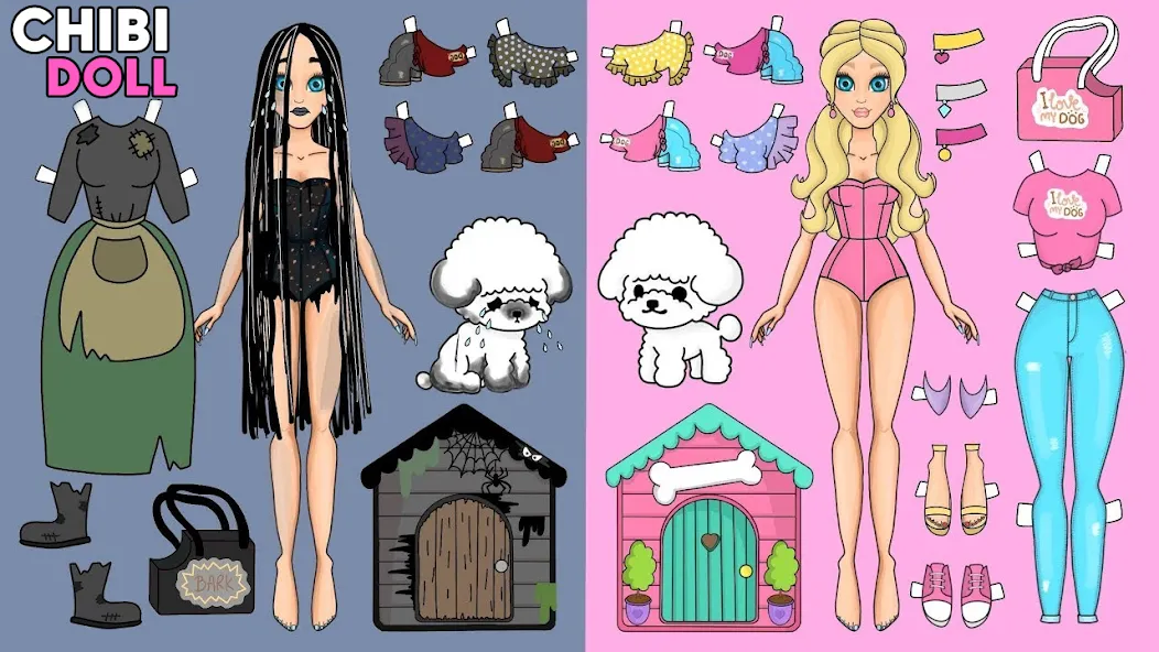 Chibi Dolls Dress Up Games [MOD: все наряды и аксессуары открыты] Screenshot 5