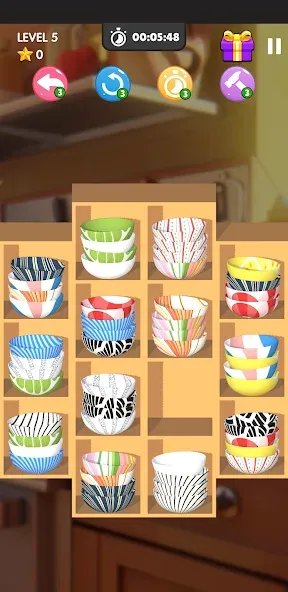 Bowl Sort Bonanza [MOD: безлимитные подсказки и открыты все уровни] Screenshot 2