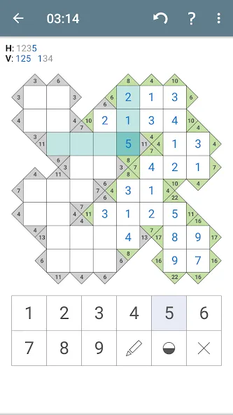 Kakuro (Cross Sums] [MOD: подсказки и все уровни открыты] Screenshot 3