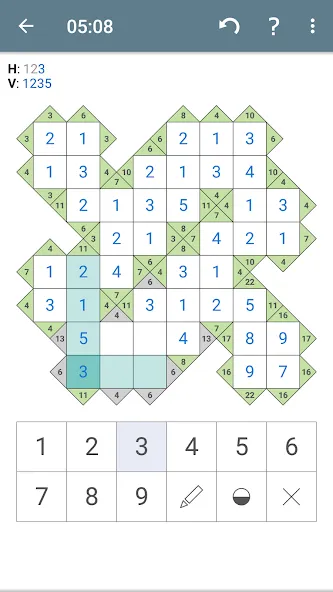 Kakuro (Cross Sums] [MOD: подсказки и все уровни открыты] Screenshot 5