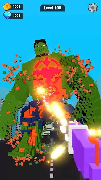 Pixel Shooting: Craft Demolish [MOD: безлимитные деньги и оружие] Screenshot 1