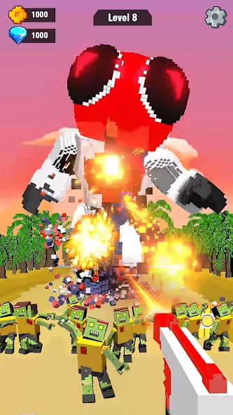 Pixel Shooting: Craft Demolish [MOD: безлимитные деньги и оружие] Screenshot 2