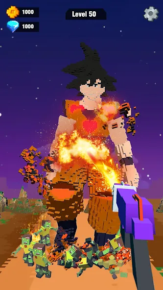 Pixel Shooting: Craft Demolish [MOD: безлимитные деньги и оружие] Screenshot 4
