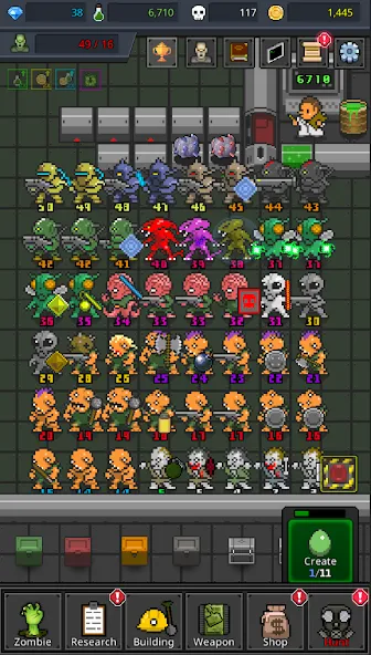 Grow Zombie VIP : Merge Zombie [MOD: без рекламы и бесконечные монеты] Screenshot 3
