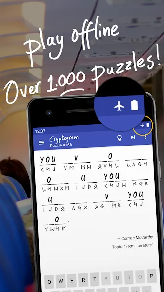Cryptogram - puzzle quotes [MOD: открыты все цитаты и подсказки] Screenshot 3