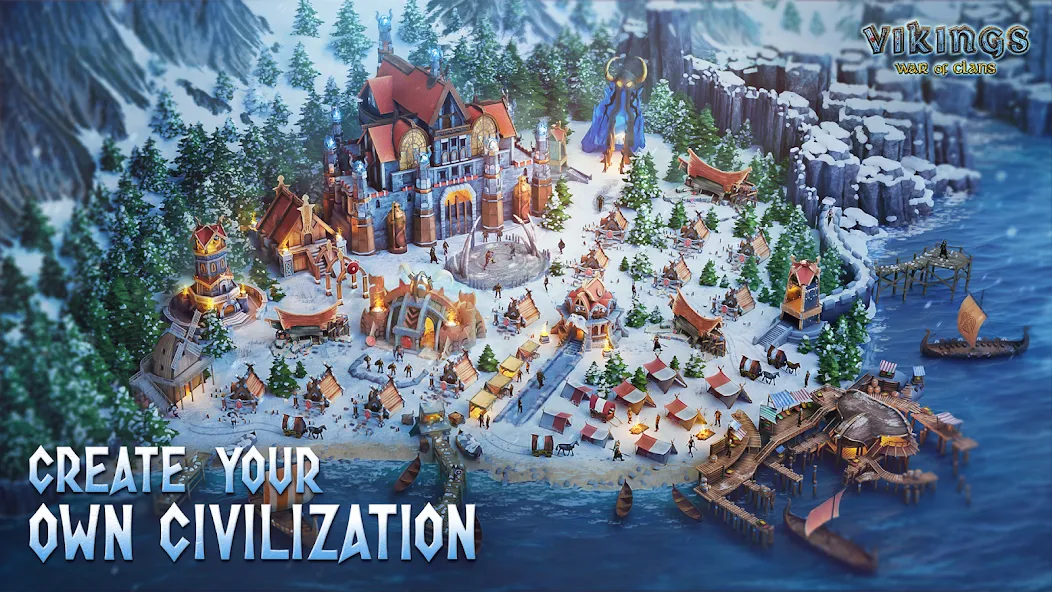 Vikings: War of Clans [MOD: безлимитные ресурсы и ускоренное развитие] Screenshot 1