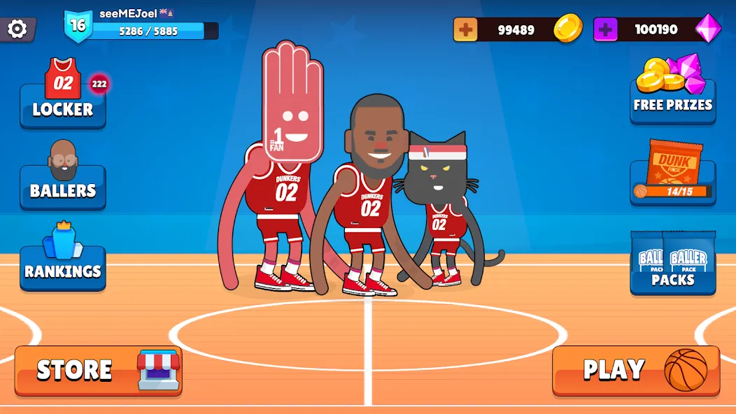 Dunkers 2 [MOD: безлимитные деньги и энергия] Screenshot 1