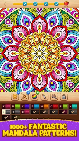 Cross Stitch Coloring Mandala [MOD: без рекламы и все узоры открыты] Screenshot 1