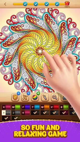 Cross Stitch Coloring Mandala [MOD: без рекламы и все узоры открыты] Screenshot 3