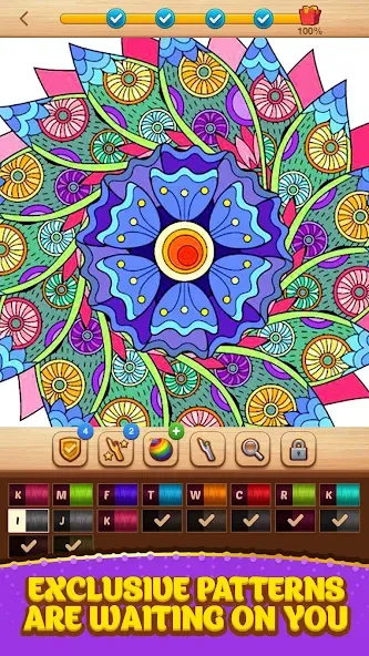 Cross Stitch Coloring Mandala [MOD: без рекламы и все узоры открыты] Screenshot 4