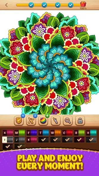 Cross Stitch Coloring Mandala [MOD: без рекламы и все узоры открыты] Screenshot 5