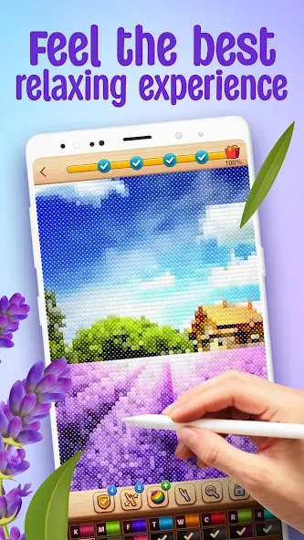 Cross-Stitch: Coloring Book [MOD: без рекламы и все узоры открыты] Screenshot 1