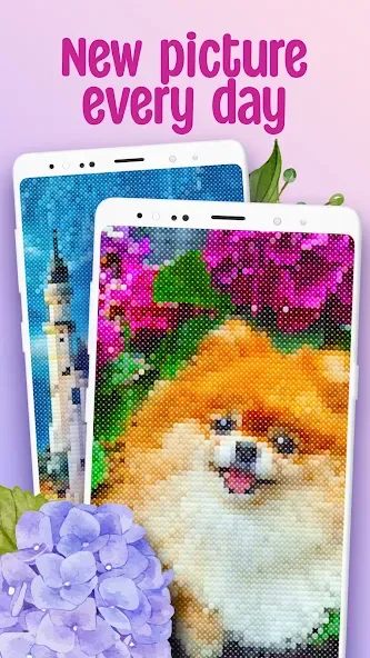 Cross-Stitch: Coloring Book [MOD: без рекламы и все узоры открыты] Screenshot 3