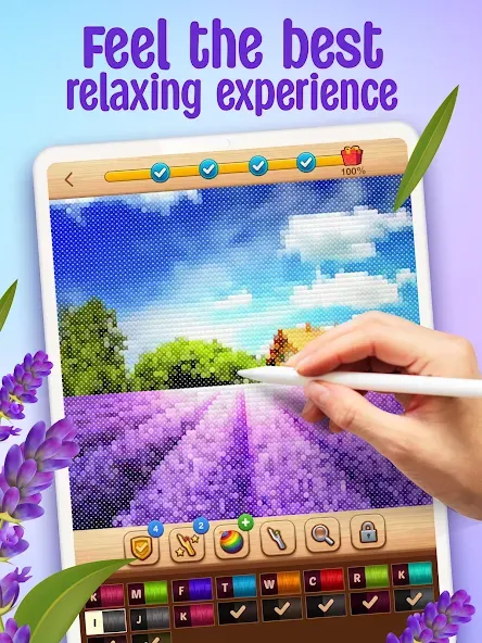 Cross-Stitch: Coloring Book [MOD: без рекламы и все узоры открыты] Screenshot 5