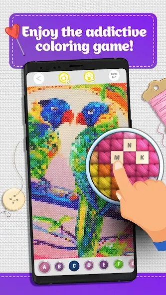 Cross Stitch Coloring Art [MOD: без рекламы и все узоры открыты] Screenshot 1